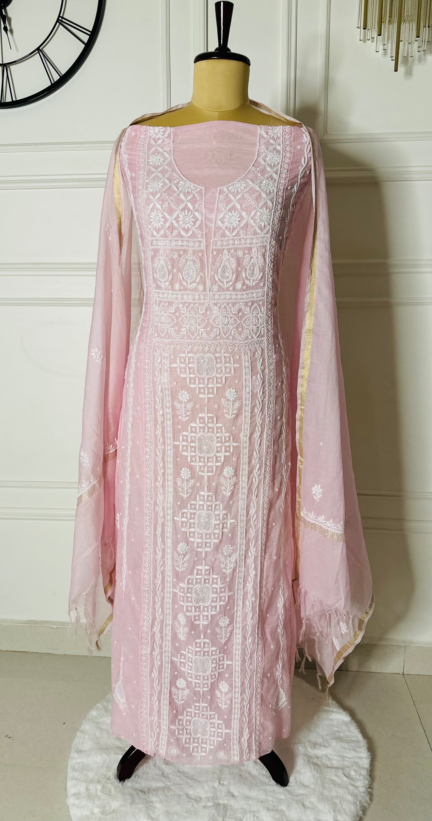 Pure mulmul chanderi anarkali