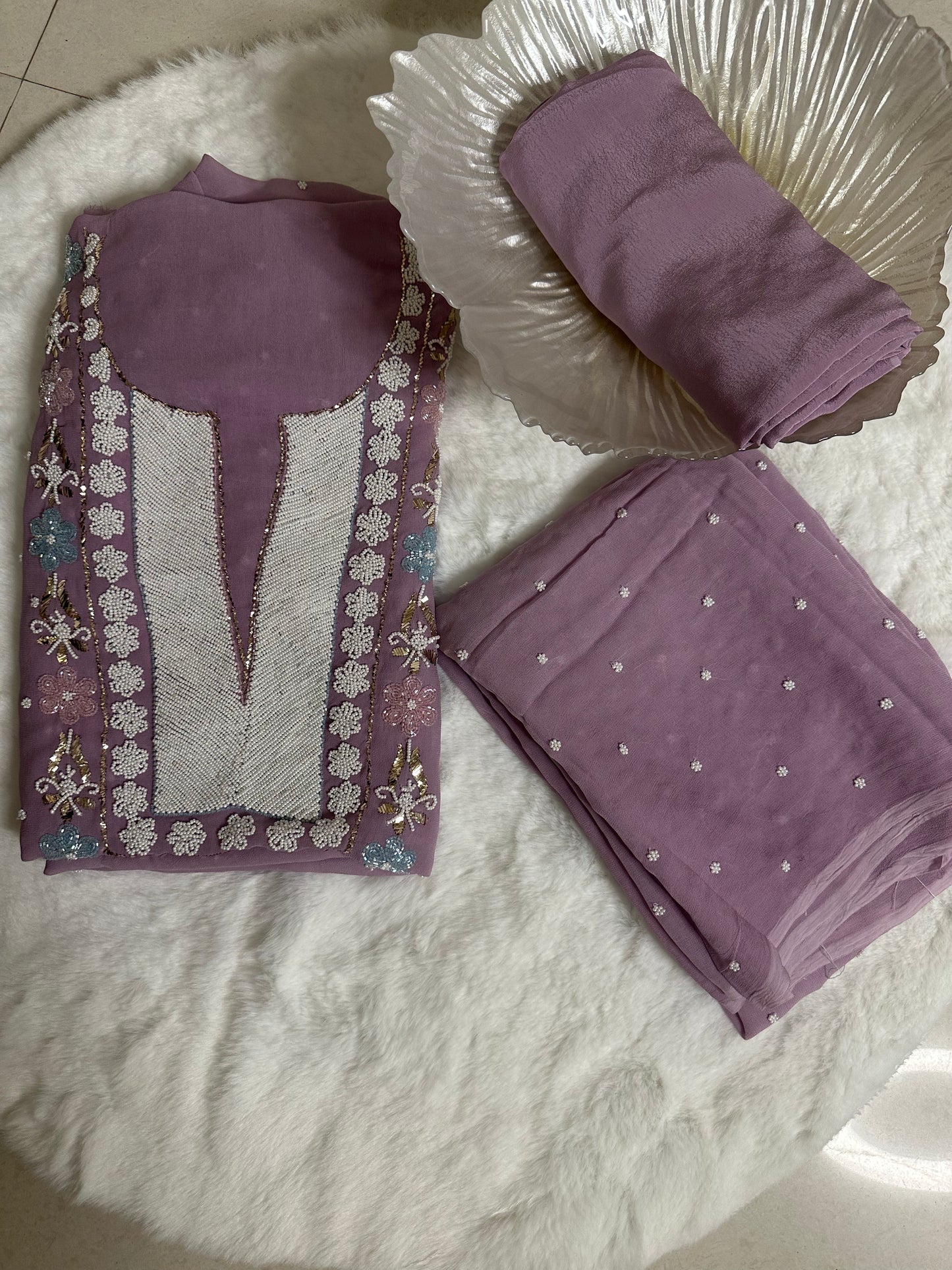 Lavender Katdana, Pitta and Pearl Work Suit