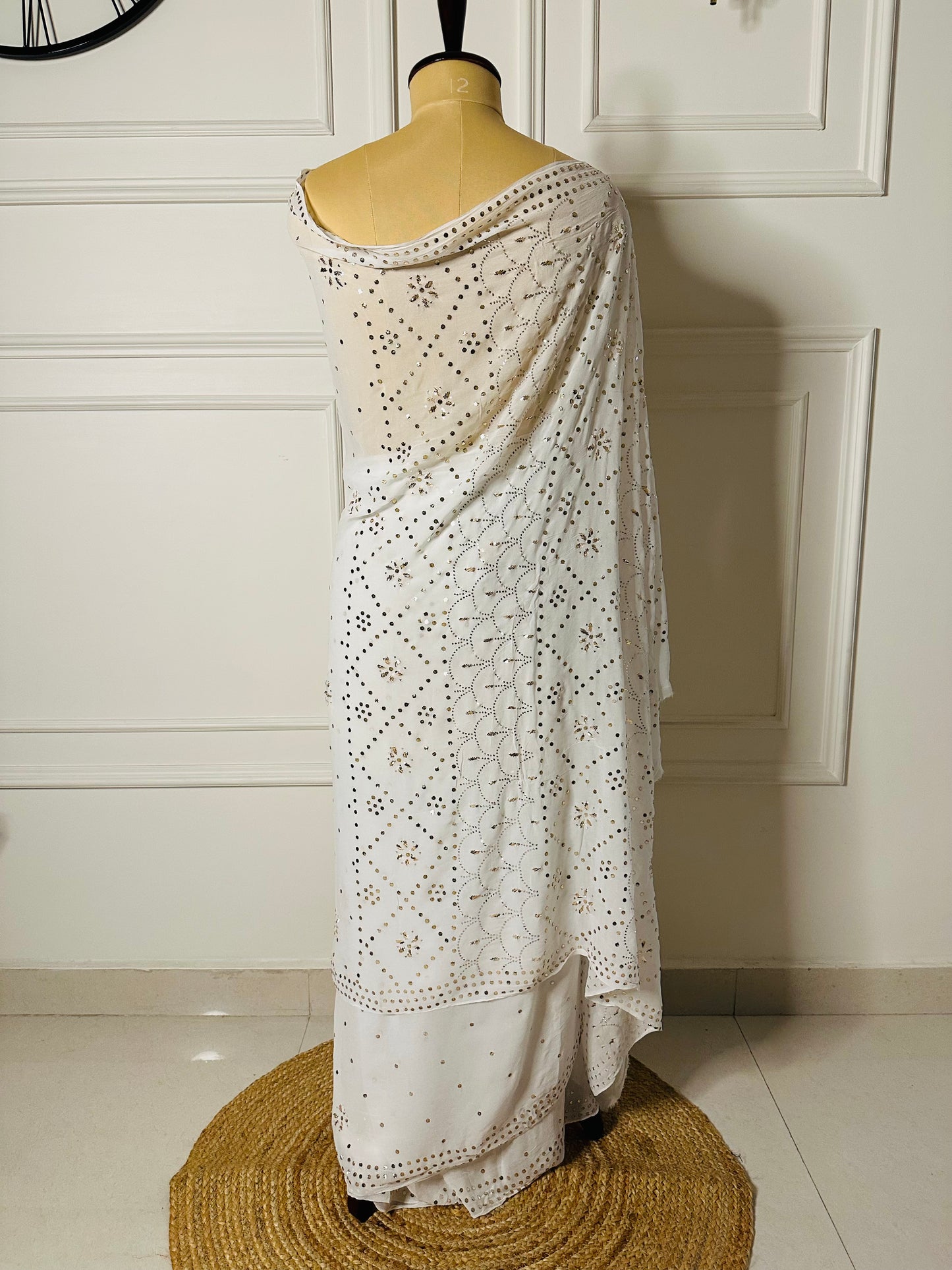 Kamdani and mukaish work georgette saree