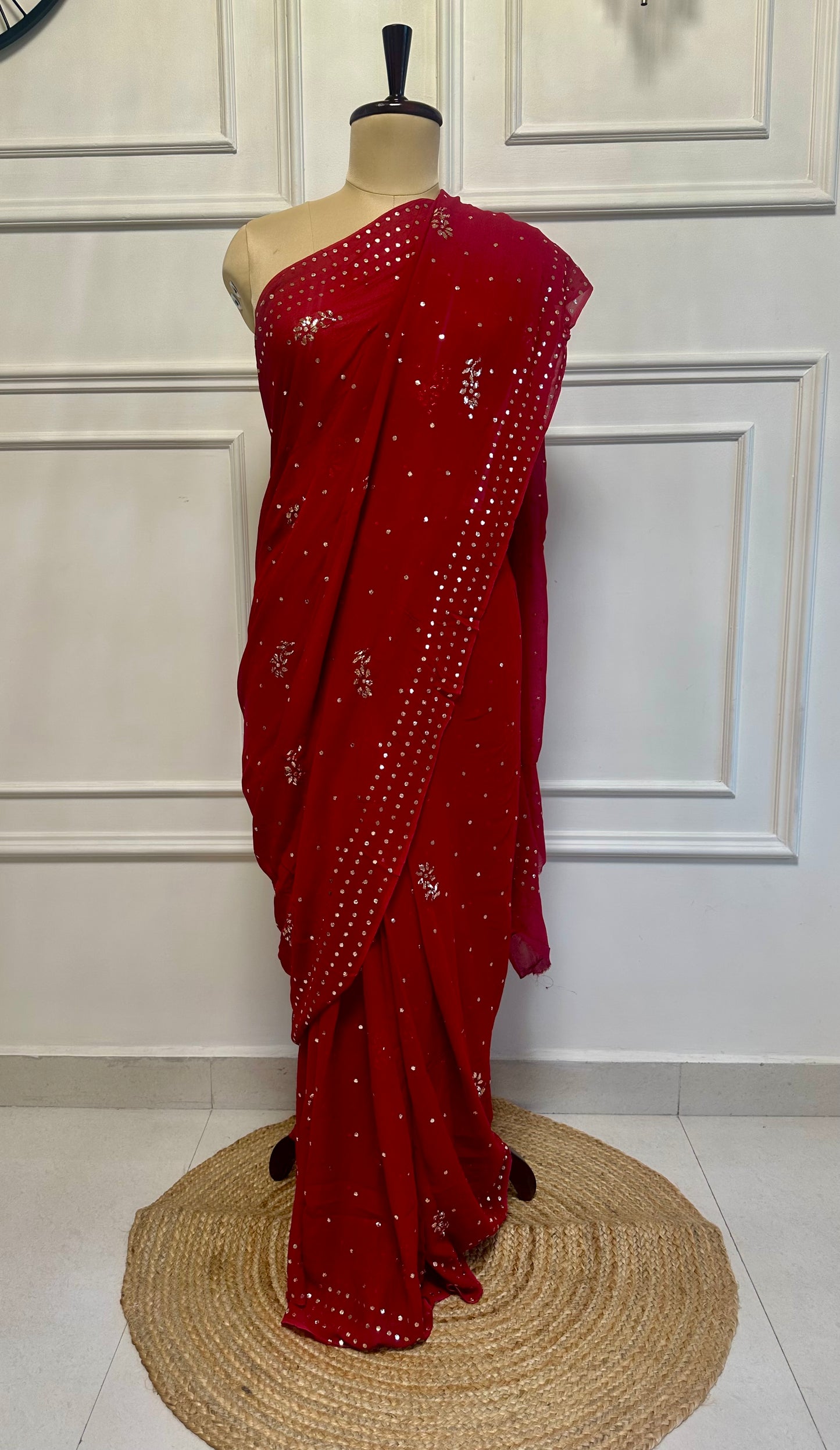 Kamdani and mukaish work saree