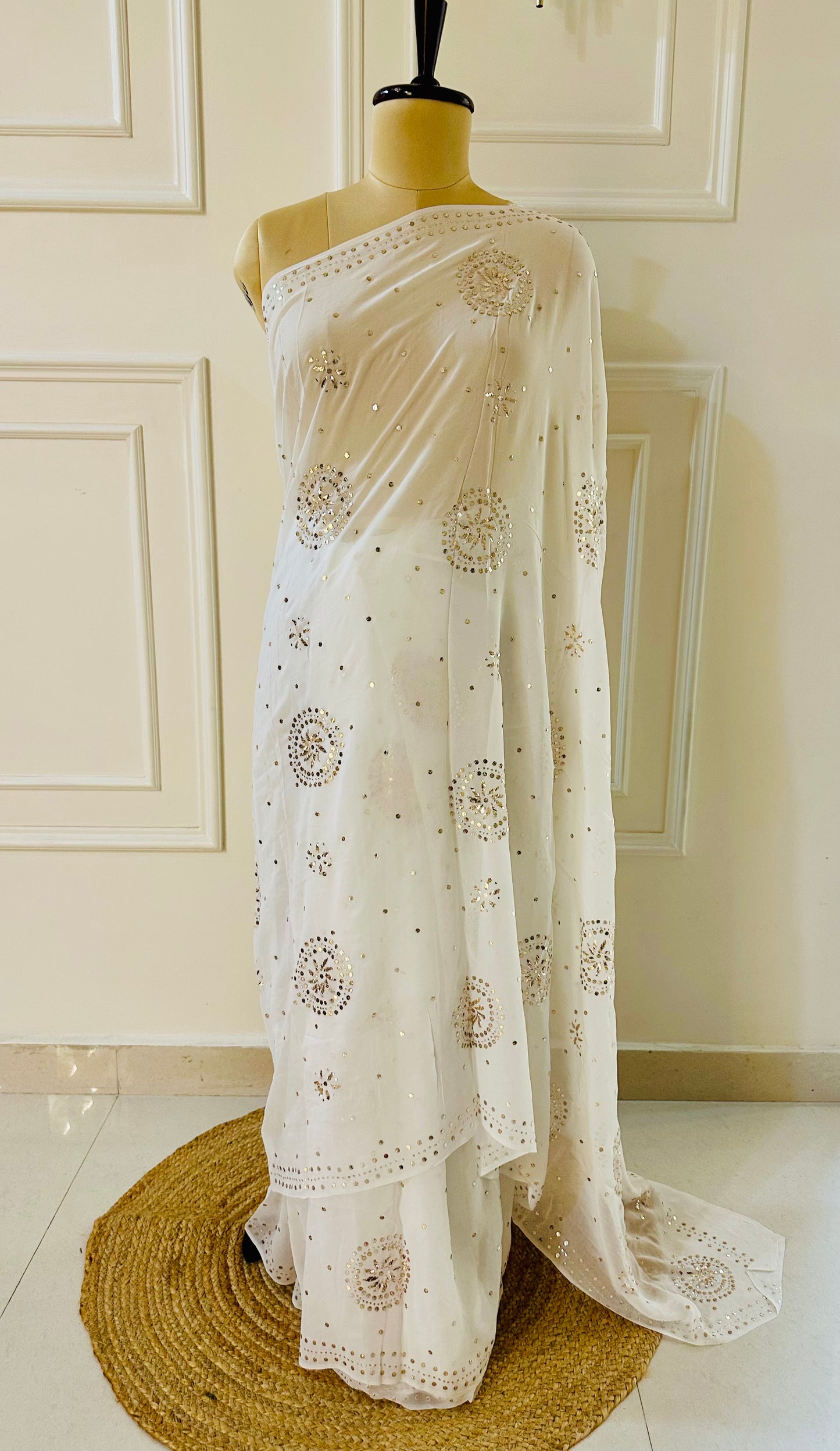 Mukaish work saree