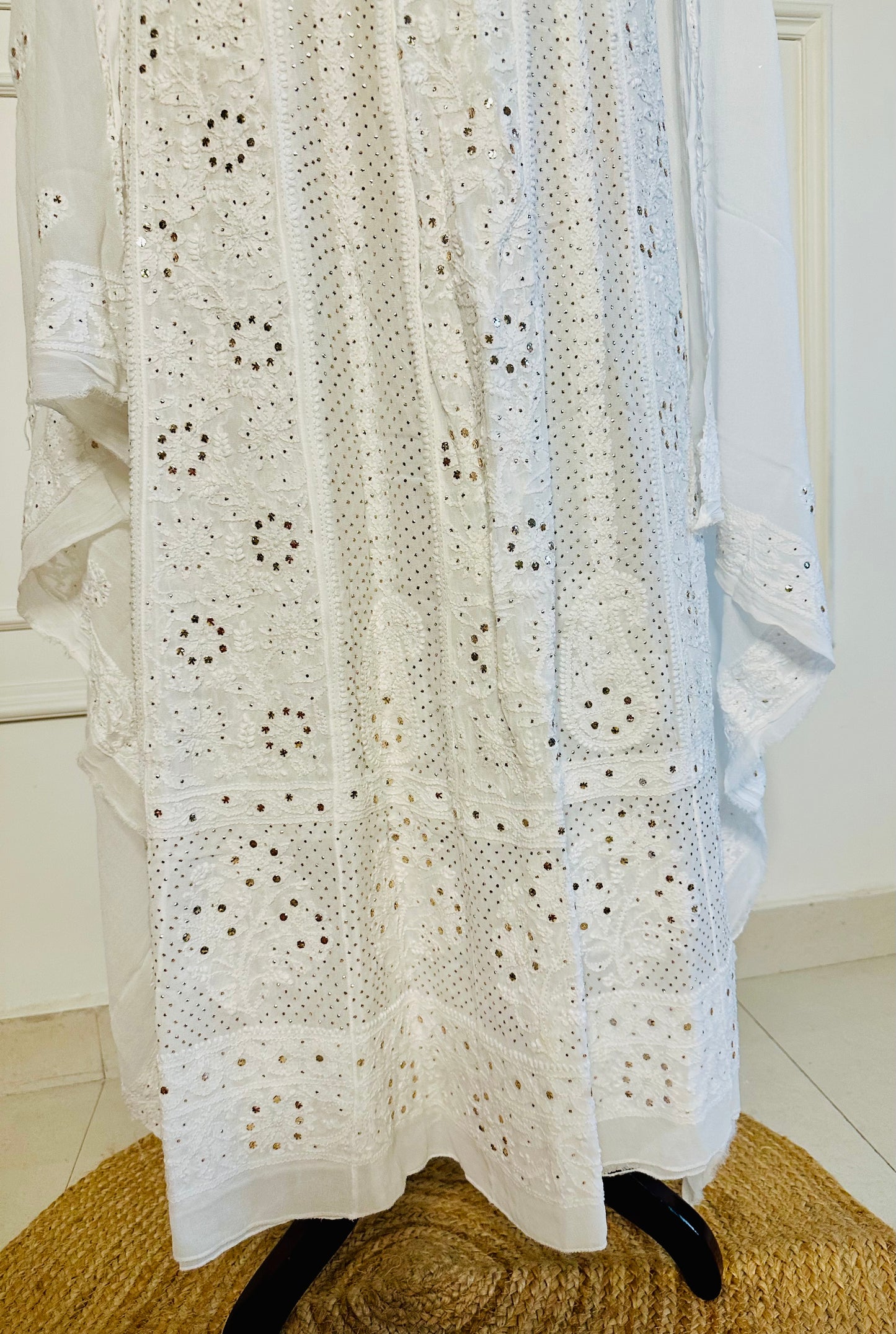 Chikankari mukaish work anarkali