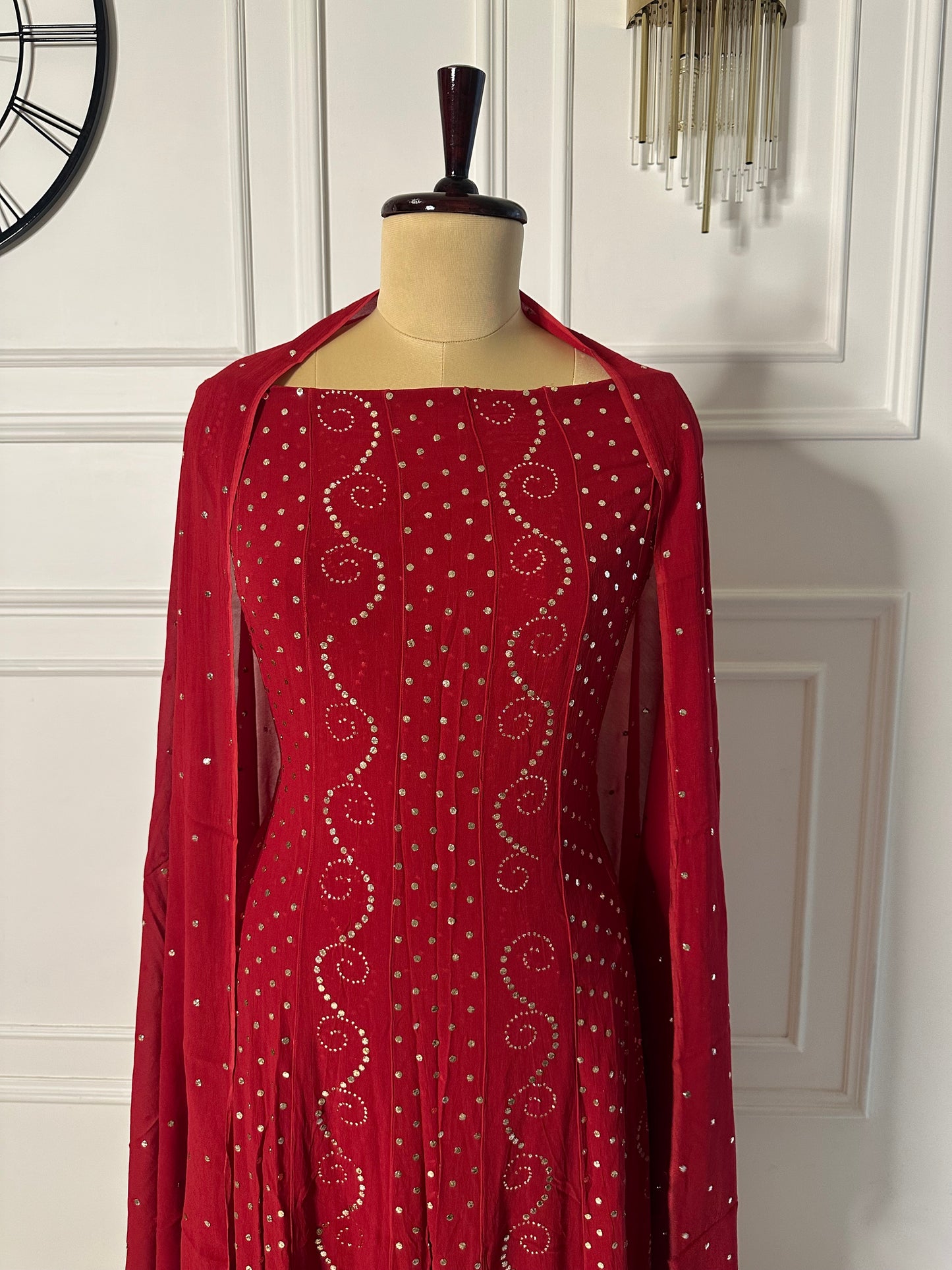 Mukaish work anarkali
