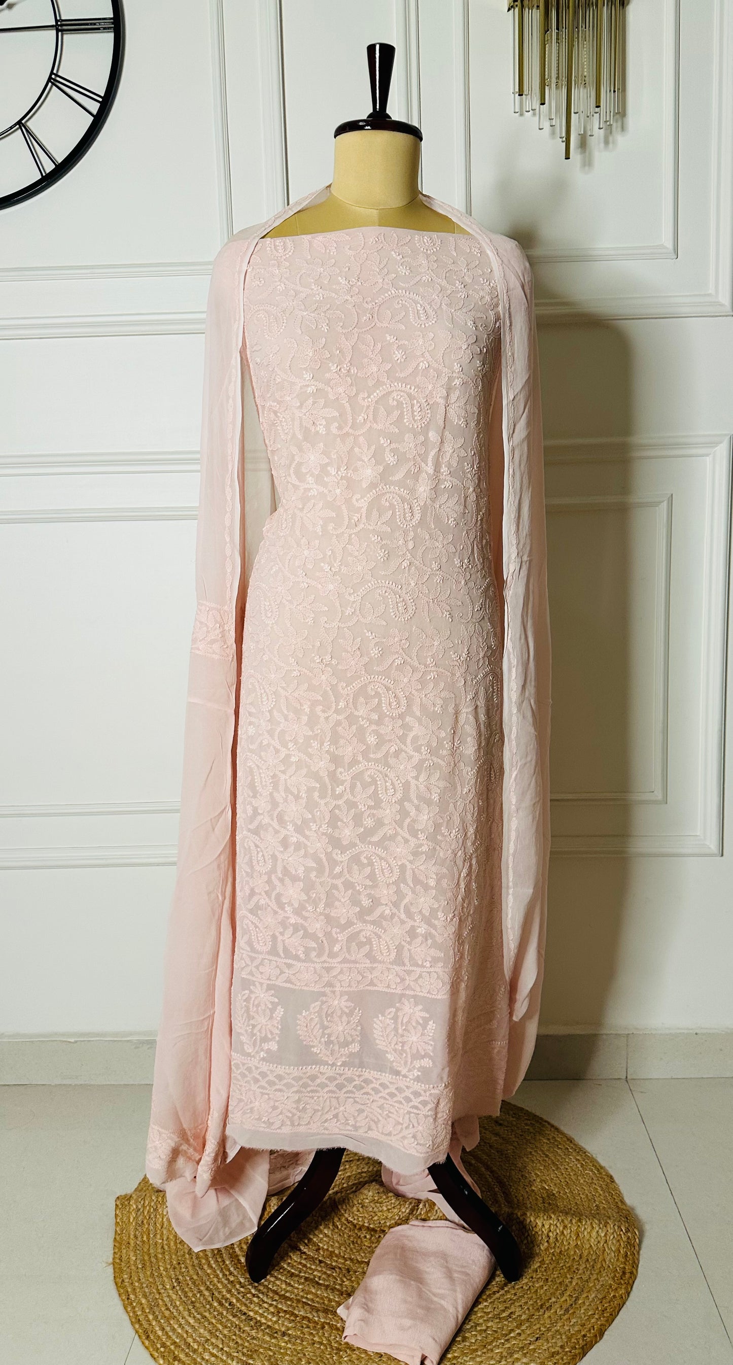 Shadow work suit in georgette suit