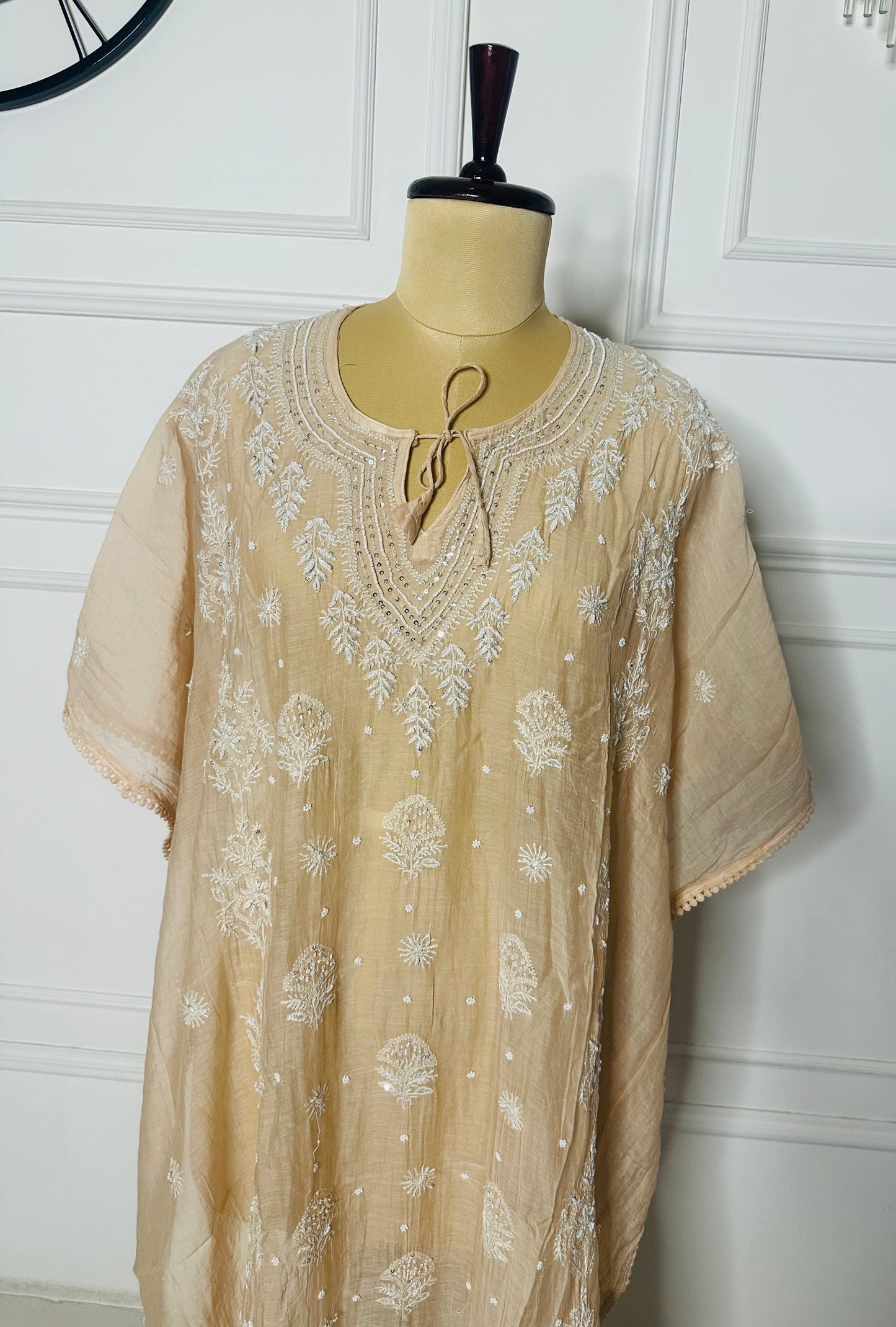 Chikankari work kaftan