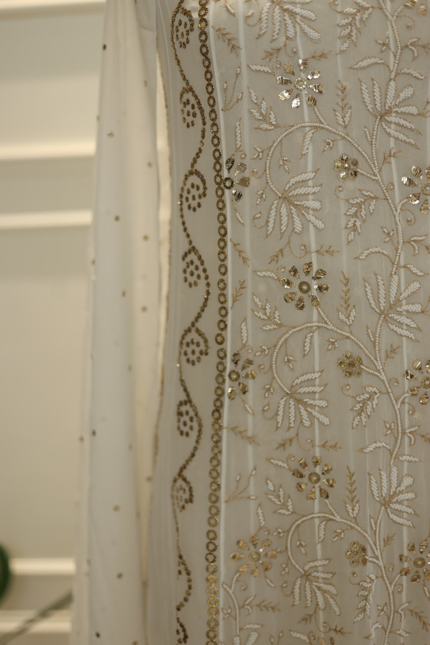Mukaish, pearl and kasab work anarkali