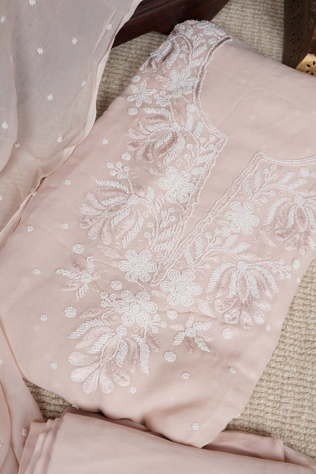 Beige Beautiful Pearl Work Suit