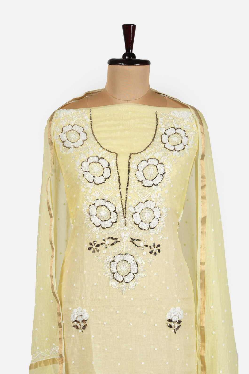 Mukaish Pearl work Pure Mulmul Suit