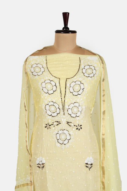 Mukaish Pearl work Pure Mulmul Suit