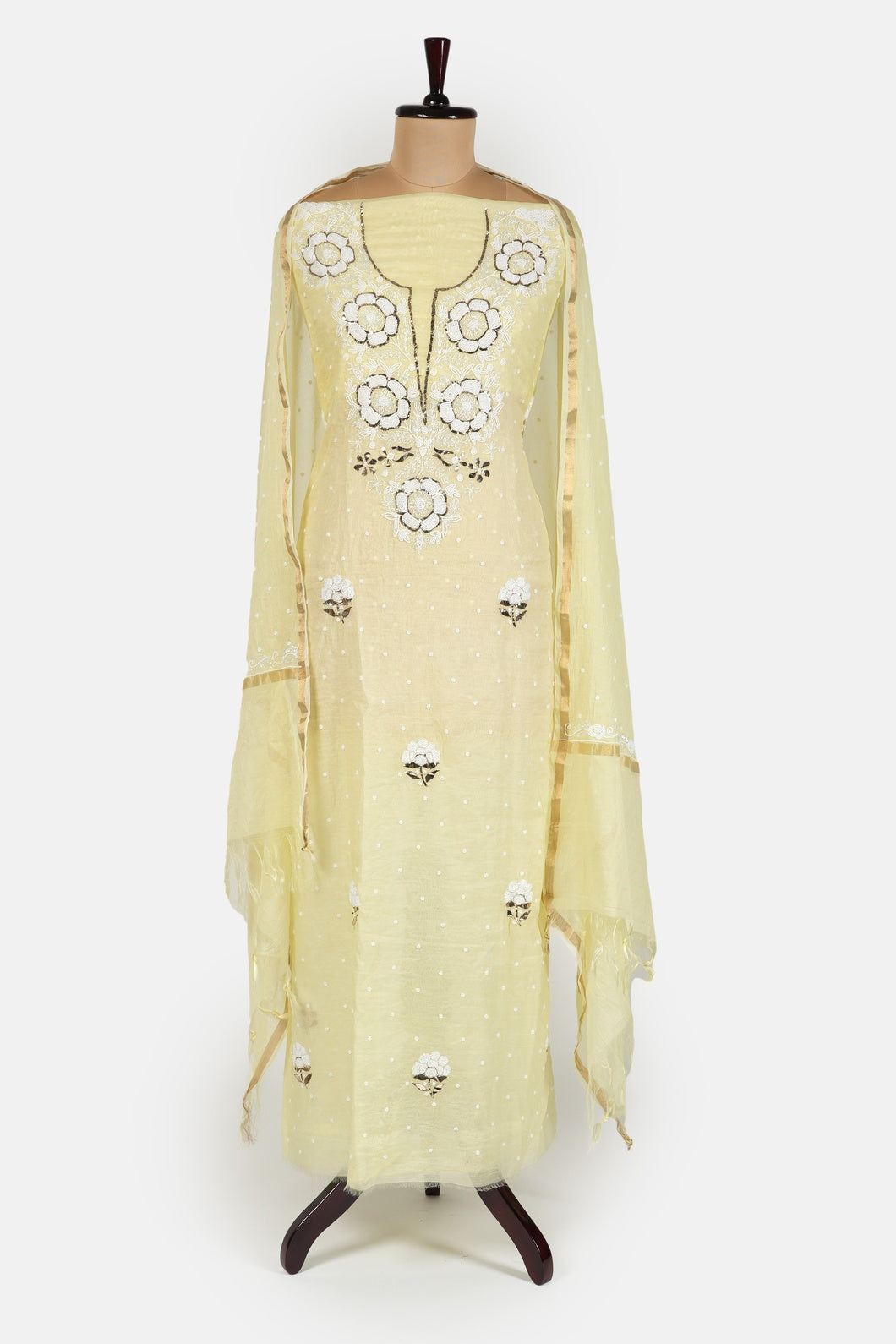 Mukaish Pearl work Pure Mulmul Suit