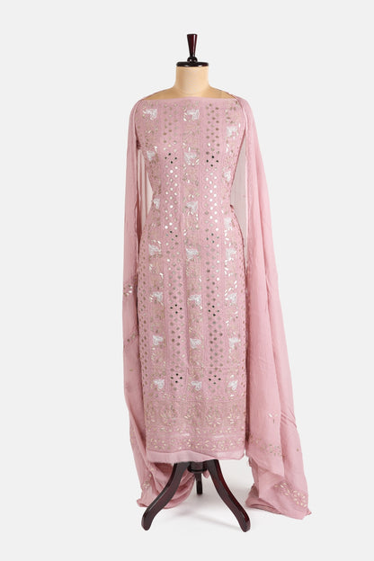 Gota Patti Mirror Work Chikankari Suit