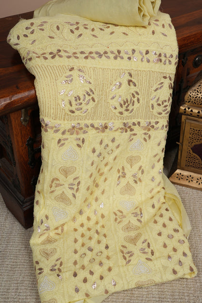 Gota Patti Mirror Work Chikankari Suit