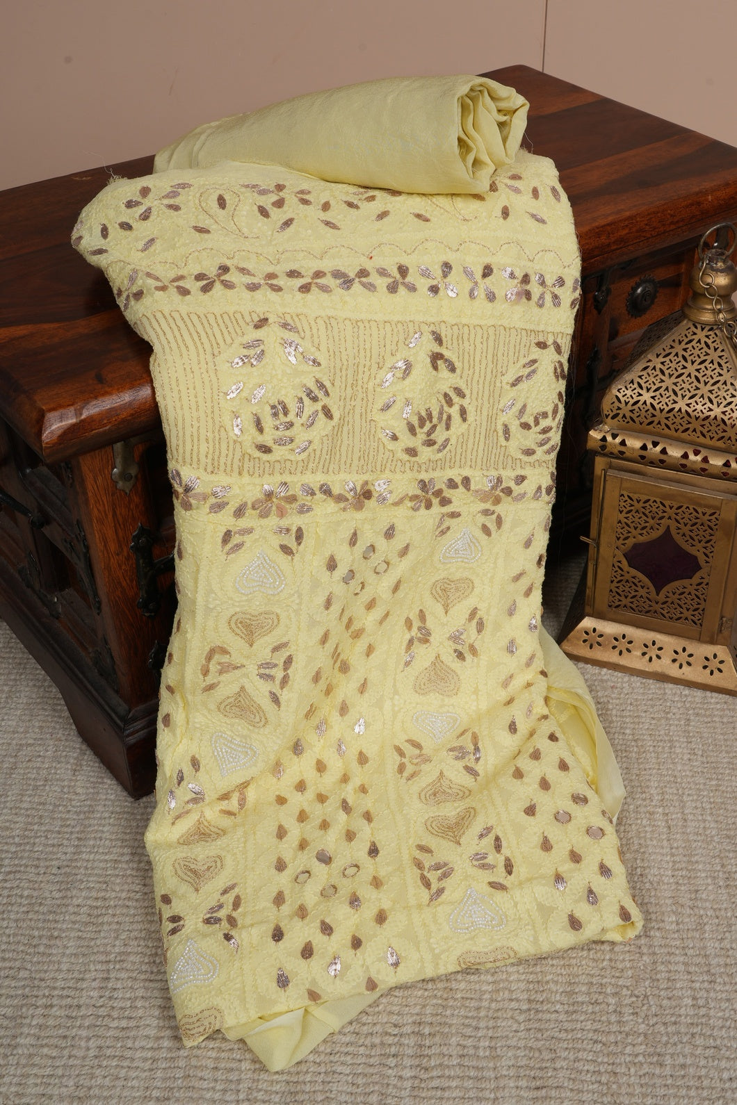 Gota Patti Mirror Work Chikankari Suit