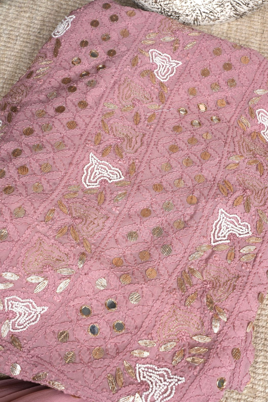 Gota Patti Mirror Work Chikankari Suit