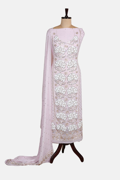 Party wear pastel pink pearl work suit