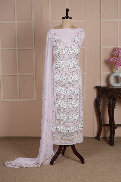 Party wear pastel pink pearl work suit