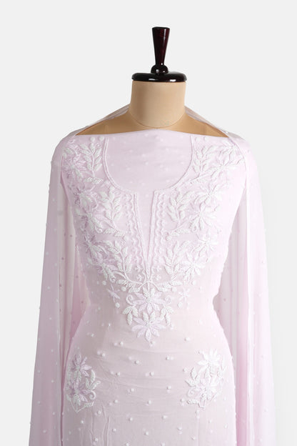 Pastel Pink Beautiful Pearl Work Suit