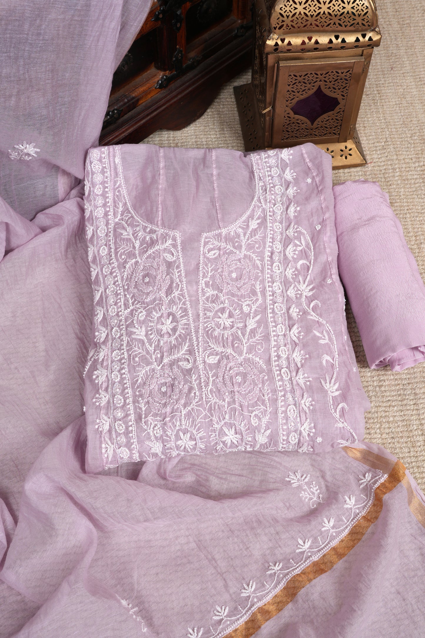 Pearl katdana work chikankari anarkali