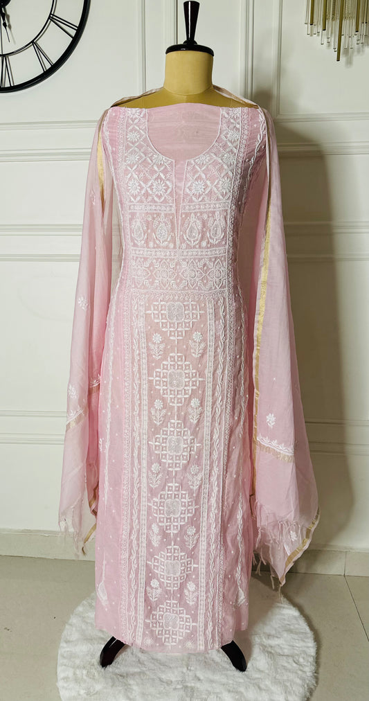 Pure mulmul chanderi anarkali
