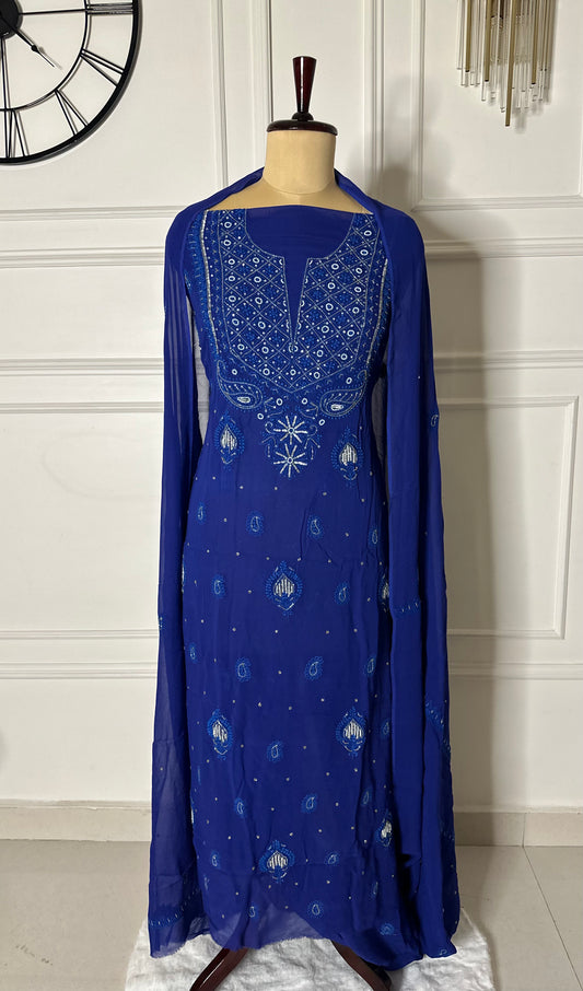 Chikankari with addon georgette suit