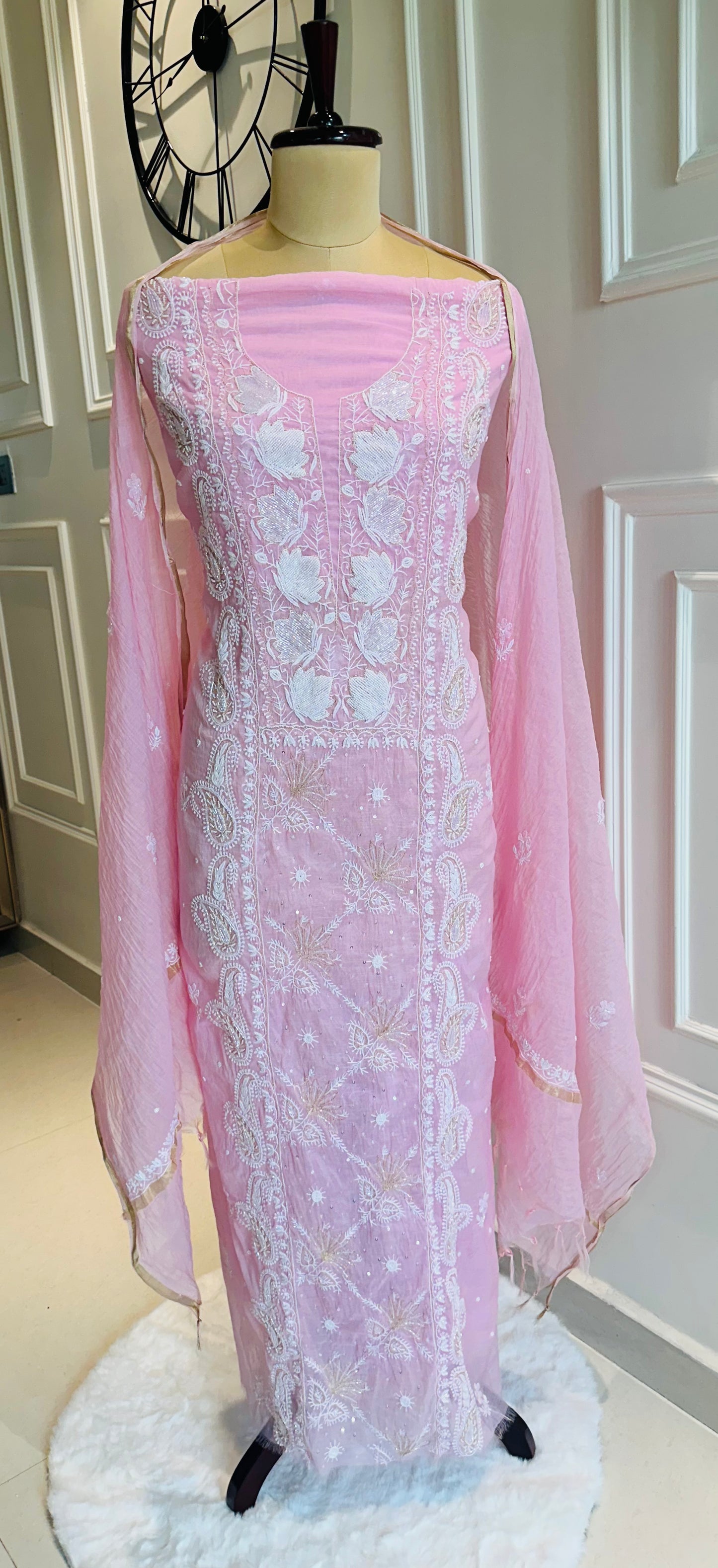 Pure mulmul chanderi panel suit