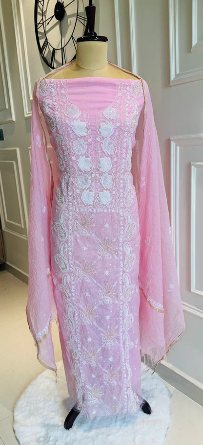 Pure mulmul chanderi panel suit