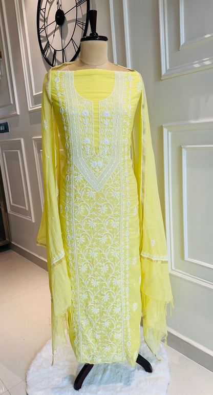 Pure mulmul chanderi panel suit