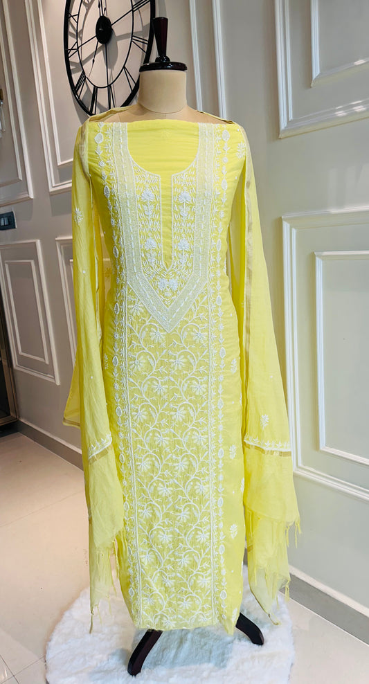Pure mulmul chanderi panel suit