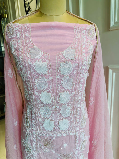 Pure mulmul chanderi panel suit