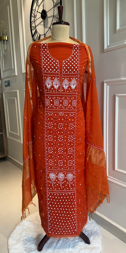 Pure mulmul chanderi panel suit