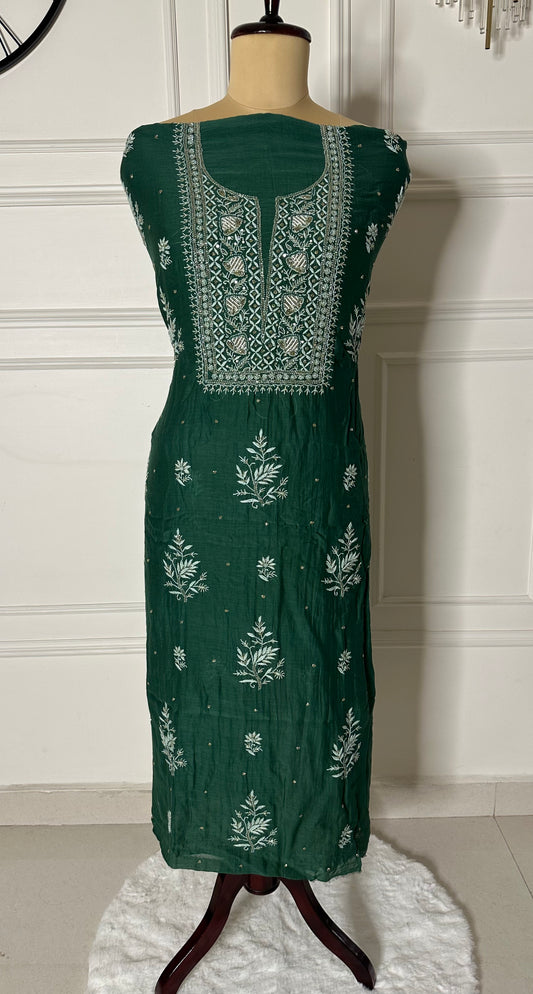 Pure mulmul chanderi suit