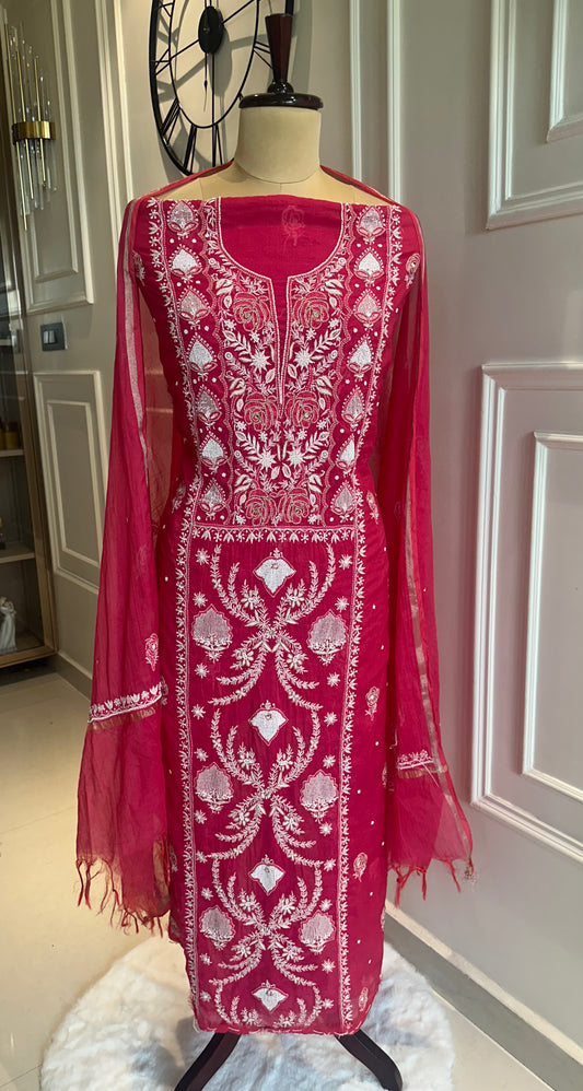 Pure mulmul chanderi panel suit