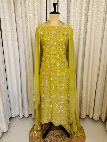 Gota Patti Mirror Work Chikankari Suit