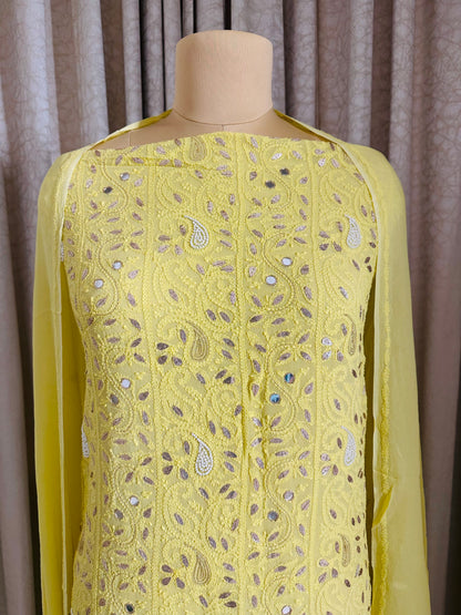 Gota Patti Mirror Work Chikankari Suit