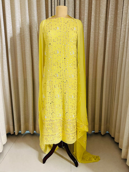 Gota Patti Mirror Work Chikankari Suit