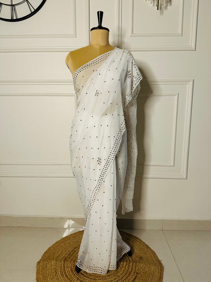Kamdani and mukaish work georgette saree
