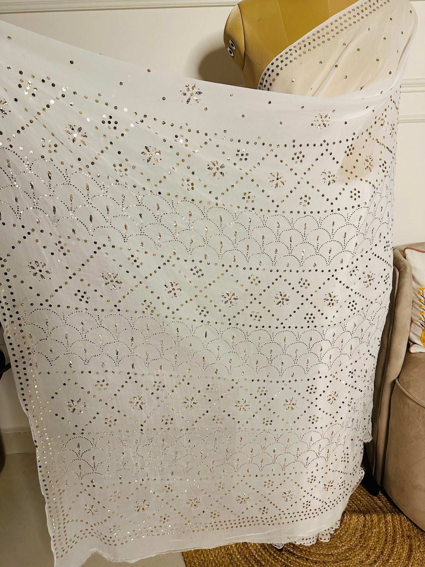 Kamdani and mukaish work georgette saree