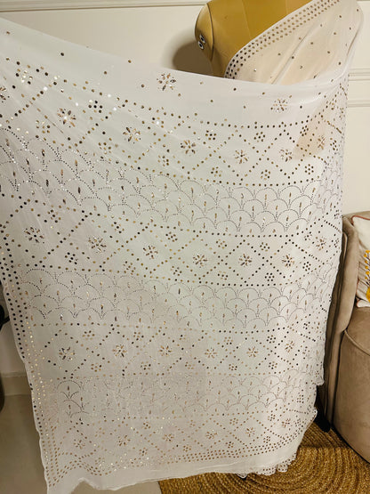 Kamdani and mukaish work georgette saree