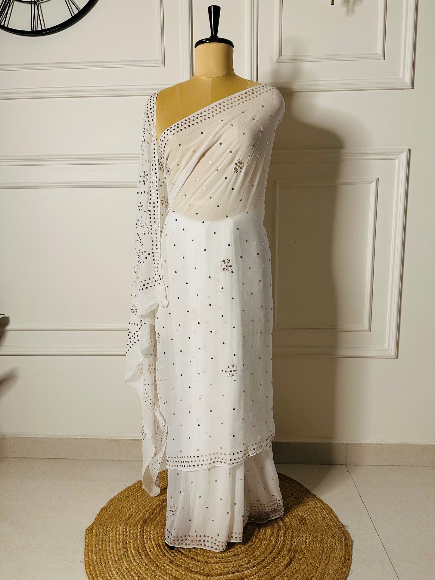 Kamdani and mukaish work georgette saree