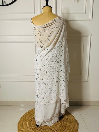 Kamdani and mukaish work georgette saree