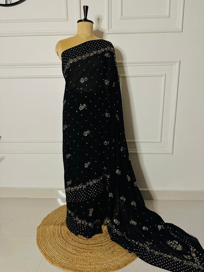 Kamdani and mukaish work georgette saree