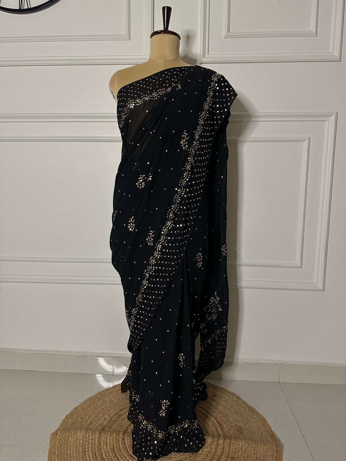 Kamdani and mukaish work georgette saree