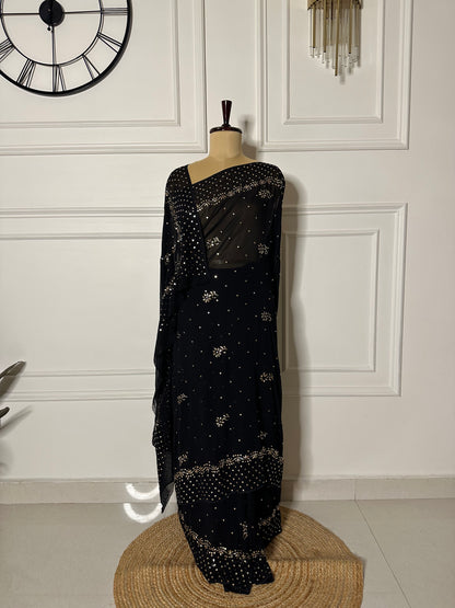 Kamdani and mukaish work georgette saree