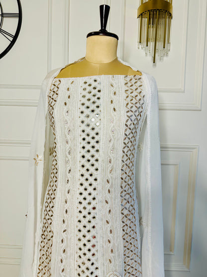 Gota patti, mirror and pearl work anarkali