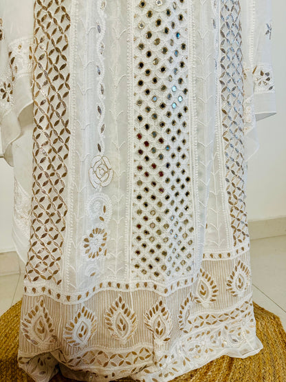 Gota patti, mirror and pearl work anarkali