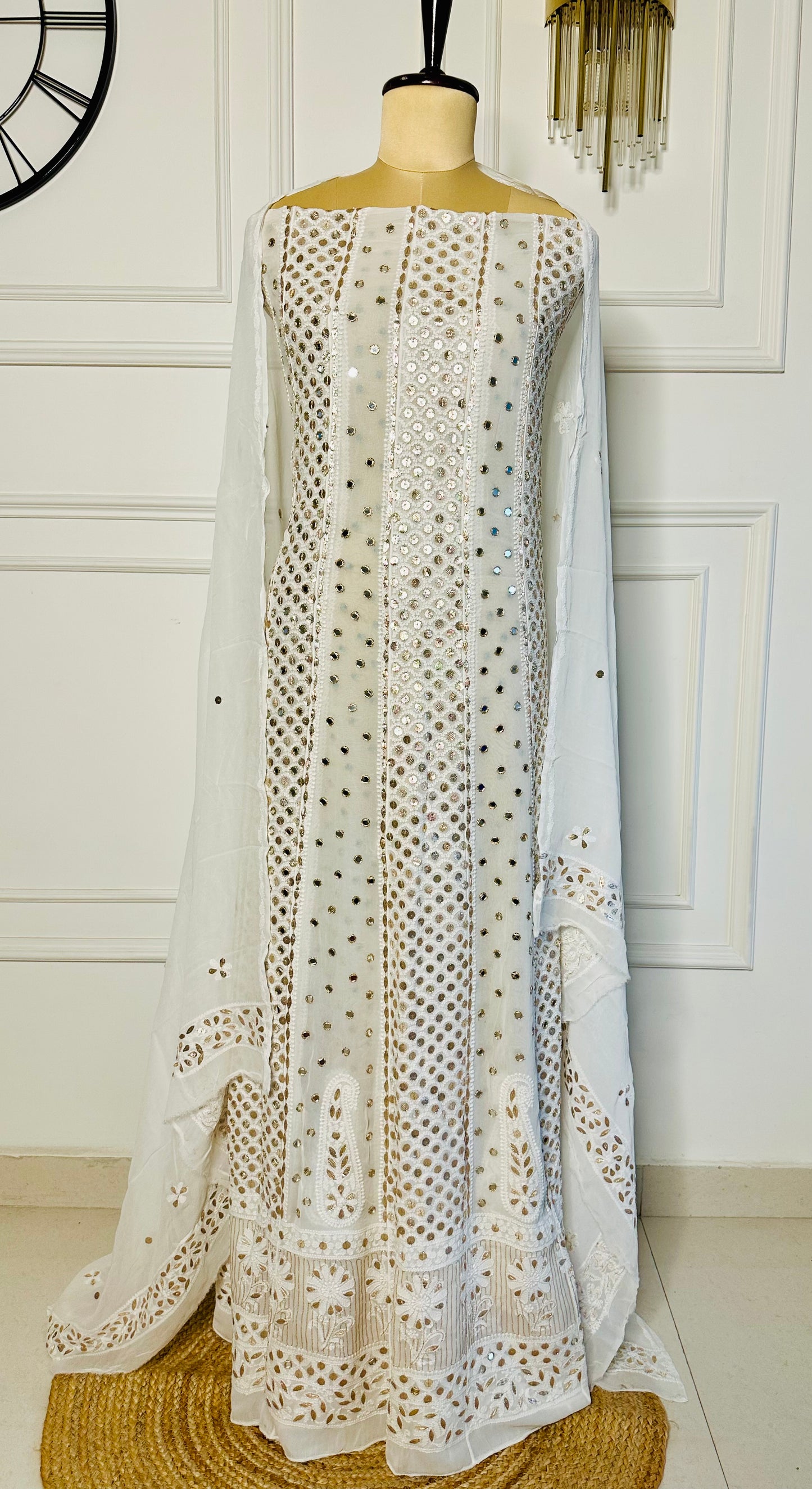 Gota patti, mirror and pearl work anarkali