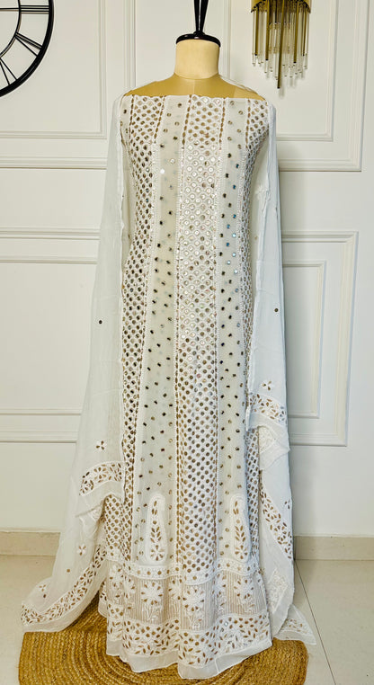 Gota patti, mirror and pearl work anarkali