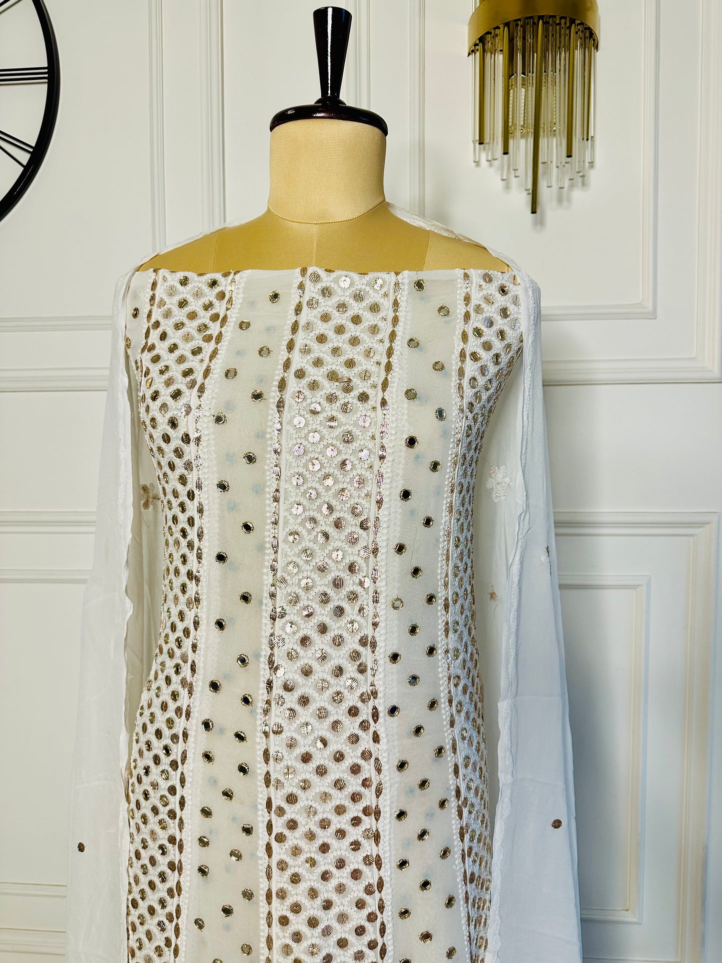 Gota patti, mirror and pearl work anarkali