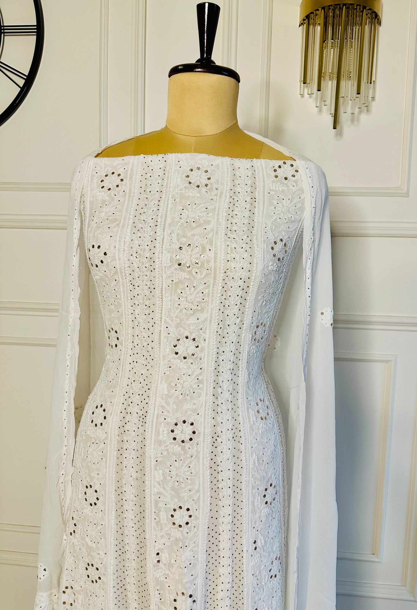 Chikankari mukaish work anarkali