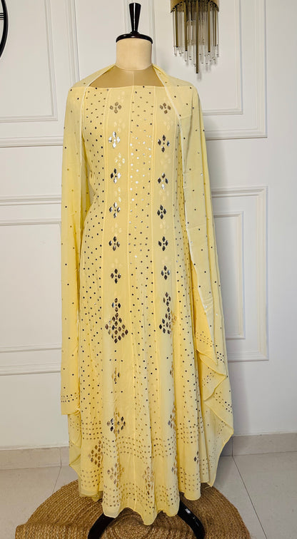 Mukaish kamdani work anarkali